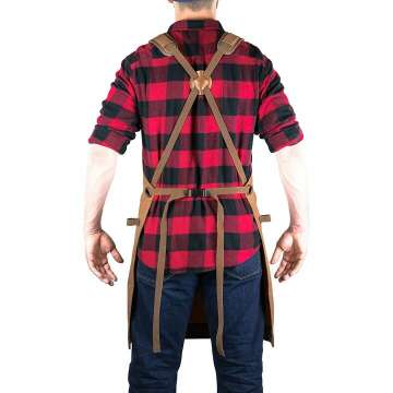 Waxed Canvas Woodworking Apron by Hudson - Brown