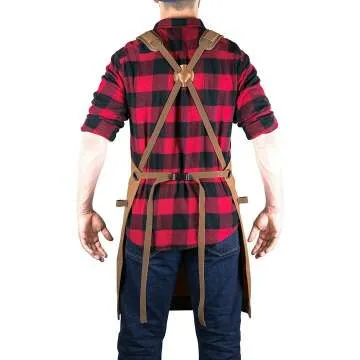 Waxed Canvas Woodworking Apron by Hudson - Brown
