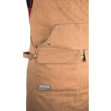 Waxed Canvas Woodworking Apron by Hudson - Brown