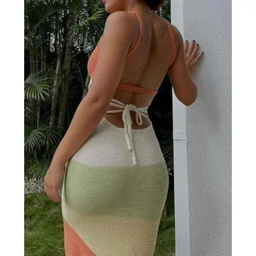 NUFIWI Y2K Print Bodycon Midi Dress for Women