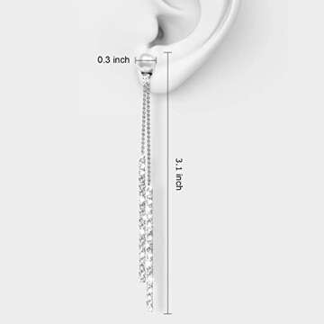 Stunning Fashion Silver Long Drop Earrings for Women