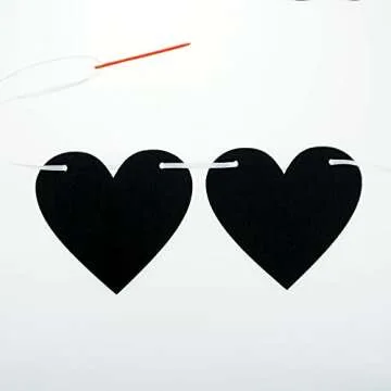 FAZHBARY Black Felt Heart Garland for Gothic Weddings