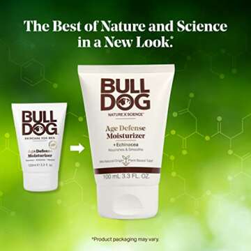 BULLDOG Mens Skincare and Grooming Age Defense Moisturizer, 3.3 Fluid Ounce - Pack of 2
