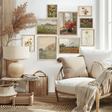 TWNSLLA Vintage Floral Wall Art for Elegant Home Decor