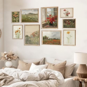 TWNSLLA Vintage Floral Wall Art for Elegant Home Decor