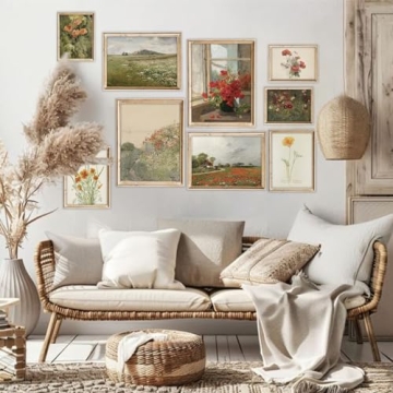 TWNSLLA Vintage Floral Wall Art for Elegant Home Decor