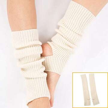 YUANQIAN Women Winter Extra Soft Long Legwarmer Warmer Knitted Stirrup Leg Warmers for Yoga Ballet D...