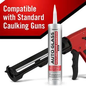 [2 Pack] Polyurethane Windshield Adhesive with Fast Curing Formula - High Bond Strength Window Sealant Compound - Easy Automotive Glass Glue - Windshield Sealant Black - Vehicle & RV Polyurethane Glue