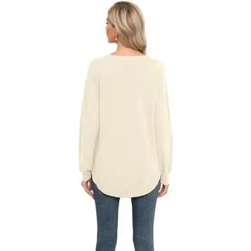 GRECERELLE Women Knit Long Sleeve Loose Pullover Sweater Tops Trendy Business Casual Clothes Outfit Fashion Medium Milky White