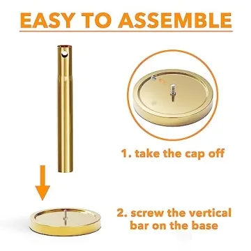 SpaceAid 2 in 1 Paper Towel Holder with Spray Bottle, Countertop Paper Towels Holders Stand with Sprayer Inside Center, Under Cabinet Papertowels Roller for Kitchen and Bathroom (Gold)