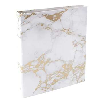 bloom daily planners Binder (+) 3 Ring Binder (+) 1 Inch Ring (+) 10" x 11.5" - Gold Marble