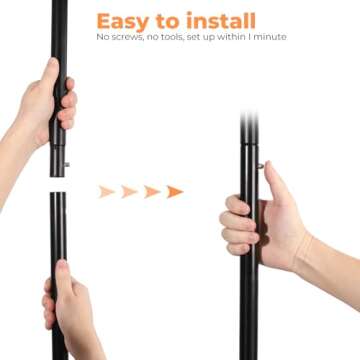 Fishat 63" H Heavy Duty Simple Black Rolling Clothing Garment Rack, Metal Hanging Clothes Organizer with Lockable Wheels, Bottom Shelves for Shoes Organization, Dorm Bedroom Home Balcony, with 2 Hook