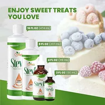 G-Sweetz Liquid Stevia Drops – Made from Reb-D Rich Organic Stevia Extract – Concentrated Liquid Stevia Sweetener for Drinks, Food, and Pastries, No Calories, and No Carbs – 8 FL OZ (1600 Servings)