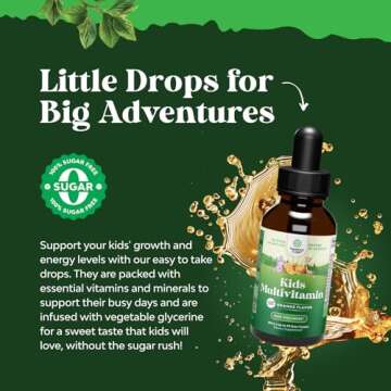 Natures Craft Liquid Multivitamin for Kids Immunity Support - Yummy Toddler Supplement with a C D3 E B6 and Vitamins of All Ages High Absorption