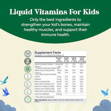 Natures Craft Liquid Multivitamin for Kids Immunity Support - Yummy Toddler Supplement with a C D3 E B6 and Vitamins of All Ages High Absorption