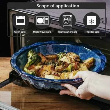 9-Inch KOOV Ceramic Pie Plate - Nebula Blue