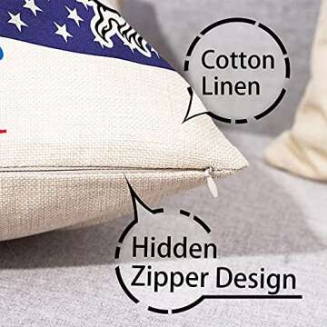 Pinatas 4th of July Pillow Covers 18x18 Set of 4 Patriotic Throw Pillows Cases Holiday Independence Day Memorial American Flag USA Stars Stripes Outdoor Decorative for Couch Sofa Home Cushion Covers