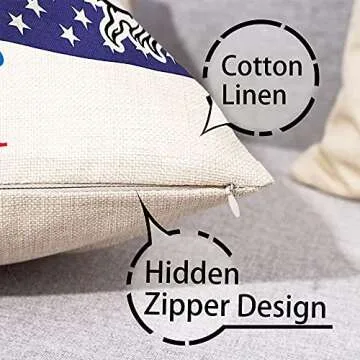 4th of July Pillow Covers Set of 4 for Patriotic Decor