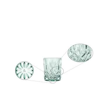 Nachtmann Noblesse 10.4oz Whiskey Tumbler (Set of 2) - Elegant 4" Crystal Glassware Collection - Heavy Bottom with Laser-Cut Rim, Diamond Pattern, Dishwasher Safe - Ideal for Bourbon & Whiskey (Mint)