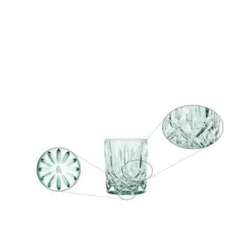 Nachtmann Noblesse 10.4oz Whiskey Tumbler (Set of 2) - Elegant 4" Crystal Glassware Collection - Heavy Bottom with Laser-Cut Rim, Diamond Pattern, Dishwasher Safe - Ideal for Bourbon & Whiskey (Mint)