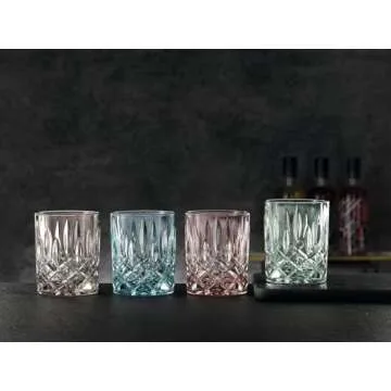 Nachtmann Noblesse 10.4oz Whiskey Tumbler (Set of 2) - Elegant 4" Crystal Glassware Collection - Heavy Bottom with Laser-Cut Rim, Diamond Pattern, Dishwasher Safe - Ideal for Bourbon & Whiskey (Mint)