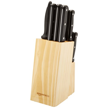 14-Piece Kitchen Knife Set with Pine Wood Block