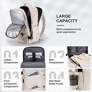 HOMIEE Travel Backpack with USB Port and Organization