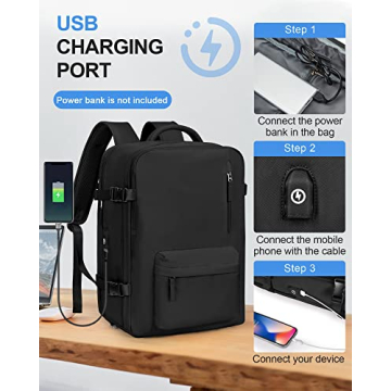 Large Travel Laptop Backpack Expandable Waterproof Carry On