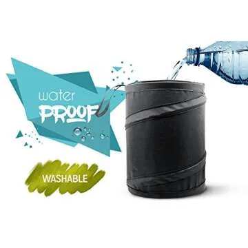 Mavoro Car Trash Can, Portable Garbage Bin, Collapsible Pop-up Water Proof Bag, Waste Basket Bin, Rubbish Bin (1 Gallon, 2 Pack)