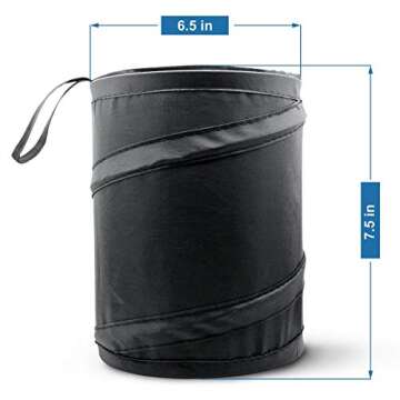 Mavoro Car Trash Can, Portable Garbage Bin, Collapsible Pop-up Water Proof Bag, Waste Basket Bin, Rubbish Bin (1 Gallon, 2 Pack)