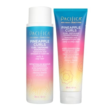 Pacifica Shampoo & Conditioner Set - Pineapple Curls Curl Defining Hair Care, Hyaluronic Acid, Cocon...