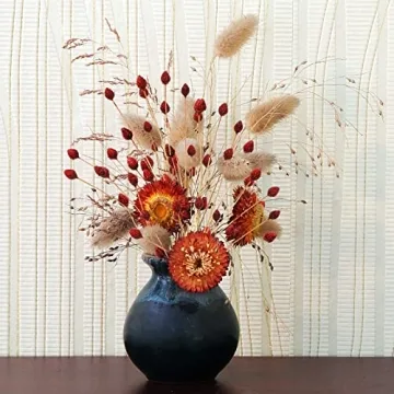 60 Pcs Red Dried Flowers for Weddings and Home Decor