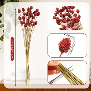 60 Pcs Red Dried Flowers for Weddings and Home Decor