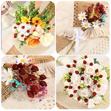 60 Pcs Red Dried Flowers for Weddings and Home Decor