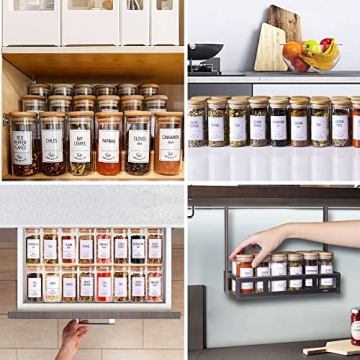 Churboro 24 Glass Spice Jars with Bamboo Lids & Labels