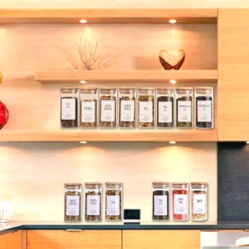 Churboro 24 Glass Spice Jars with Bamboo Lids & Labels