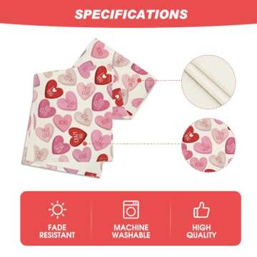 Artoid Mode Pink Heart Table Runner for Valentine's Day