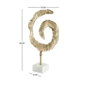 Deco 79 Aluminum Abstract Decorative Sculpture in Gold