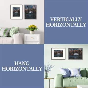 Frametory, 16x20 Picture Frame with Mat for 11x14 Picture- - Country Rustic Style - High Definition ...