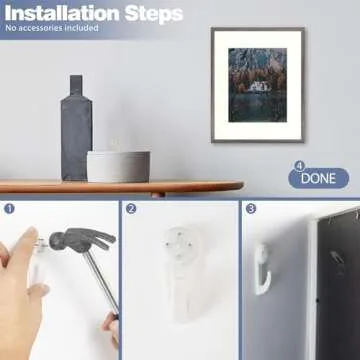 Frametory, 16x20 Picture Frame with Mat for 11x14 Picture- - Country Rustic Style - High Definition Glass Wide Molding - Preinstalled Wall Mounting Hardware (Rustic Brown, 1 Pack)