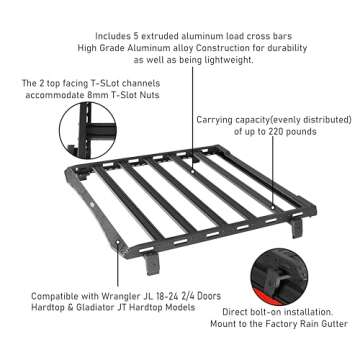 Hooke Road JL/JT Roof Rack - Durable & Easy to Install