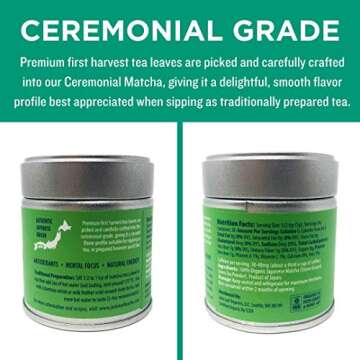 Jade Leaf Matcha Culinary + Ceremonial Matcha Bundle - Organic Matcha Green Tea Powder Culinary Pouch (30g) and Ceremonial Tin (30g)