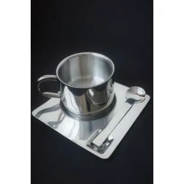 Stylish Stainless Steel Espresso & Cappuccino Cups Set