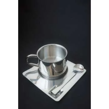 Stylish Stainless Steel Espresso & Cappuccino Cups Set