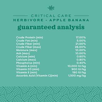 Oxbow Critical Care Herbivore - Nutritionally Complete Feeding Assist Formula for Small Animals & Pets - Critical Care Herbivore Apple-Banana (454g)