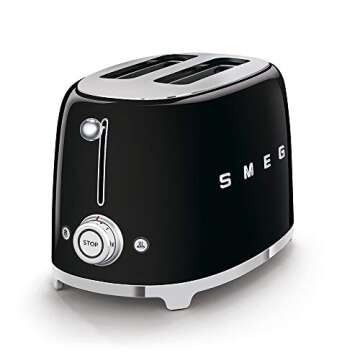 Smeg 50's Retro 4-Slice Toaster in Sleek Black
