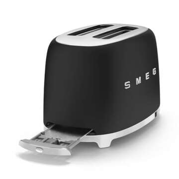 Smeg 50's Retro 4-Slice Toaster in Sleek Black