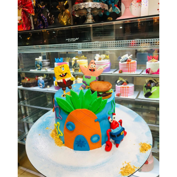 کیک تولد باب اسفنجی آبی دریایی کودک خانه آناناسی دنیای ...