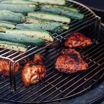 Kamado Joe Stainless Steel Grill Grate Expander to Expand Cooking Space and Indirect Cooking for Big Joe 24-inch Charcoal Grill and Smokers, Model BJ-SCS