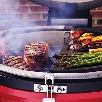 Kamado Joe Stainless Steel Grill Grate Expander to Expand Cooking Space and Indirect Cooking for Big Joe 24-inch Charcoal Grill and Smokers, Model BJ-SCS